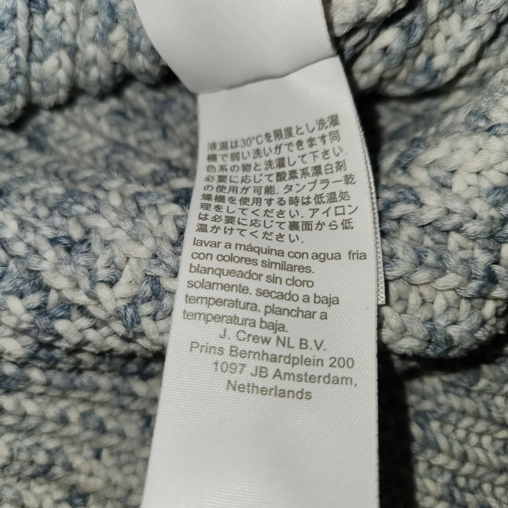 J. Crew Light Blue & White Marled Women's Sweater Size L Warm Lagenlook Comfort